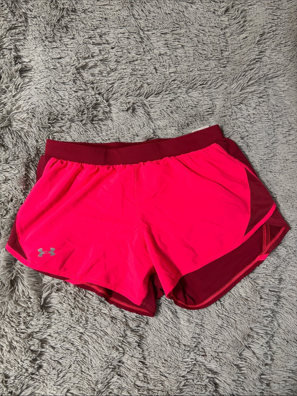 Under Armour Women Hot Pink with Maroon Athletic Shorts
